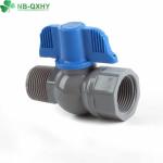 Blue Butterfly Handle PVC Male Female Thread Ball Valve for Straight Through