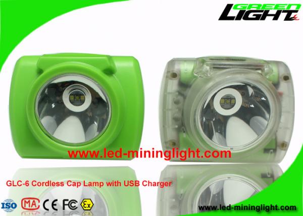 Dual High Low Beam Cordless Miners Cap Light Waterproof With Digital Battery
