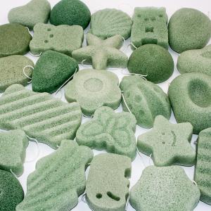 Wholesale MSDS Baby Green Tea Konjac Sponge Exfoliating Sponge For Sensitive Skin from china suppliers