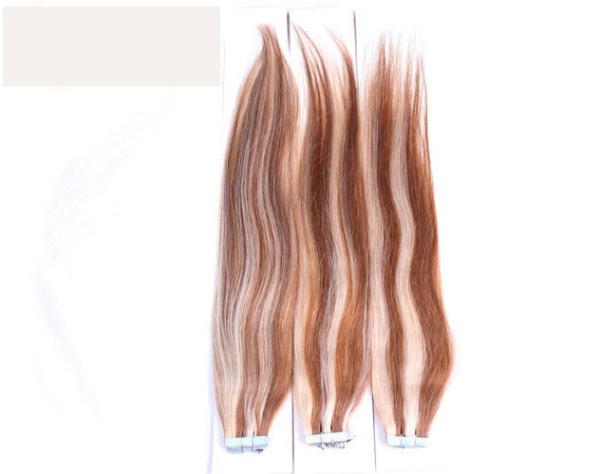 Malaysian Straight Tape In Double Drawn Human Hair Extensions 14 Inch For Black
