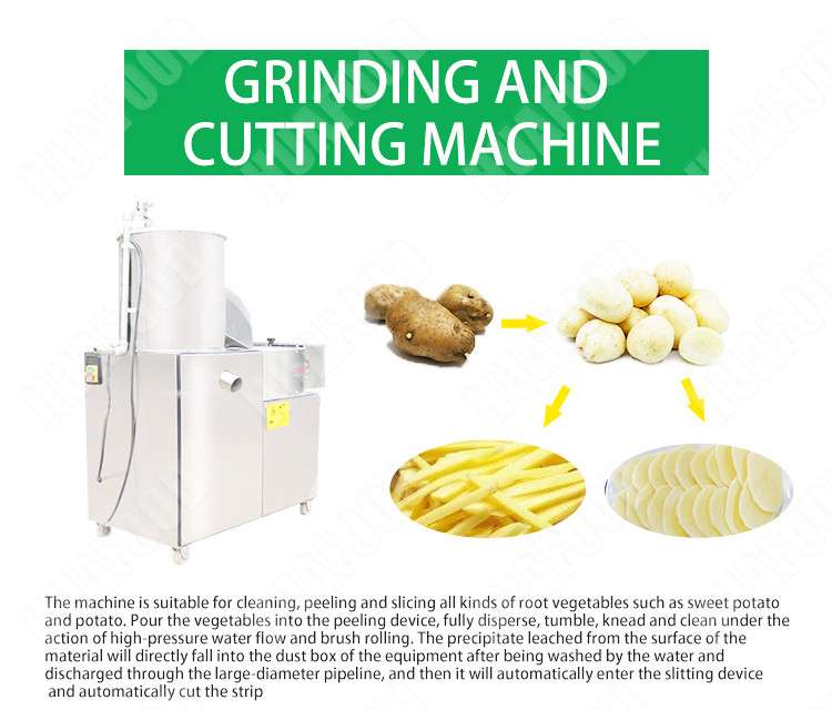 Automatic Potato Peeling Machine Potato Washing Cutting And Peeling Machine