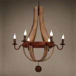 Vintage Wood Chandelier Farmhouse America Pendant Chandeliers Lighting(WH-CI-109