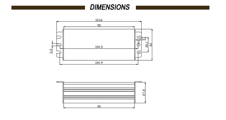 20w Cob Constant Current Led Driver 600ma 240ma 47 - 63 HZ Output Frequency