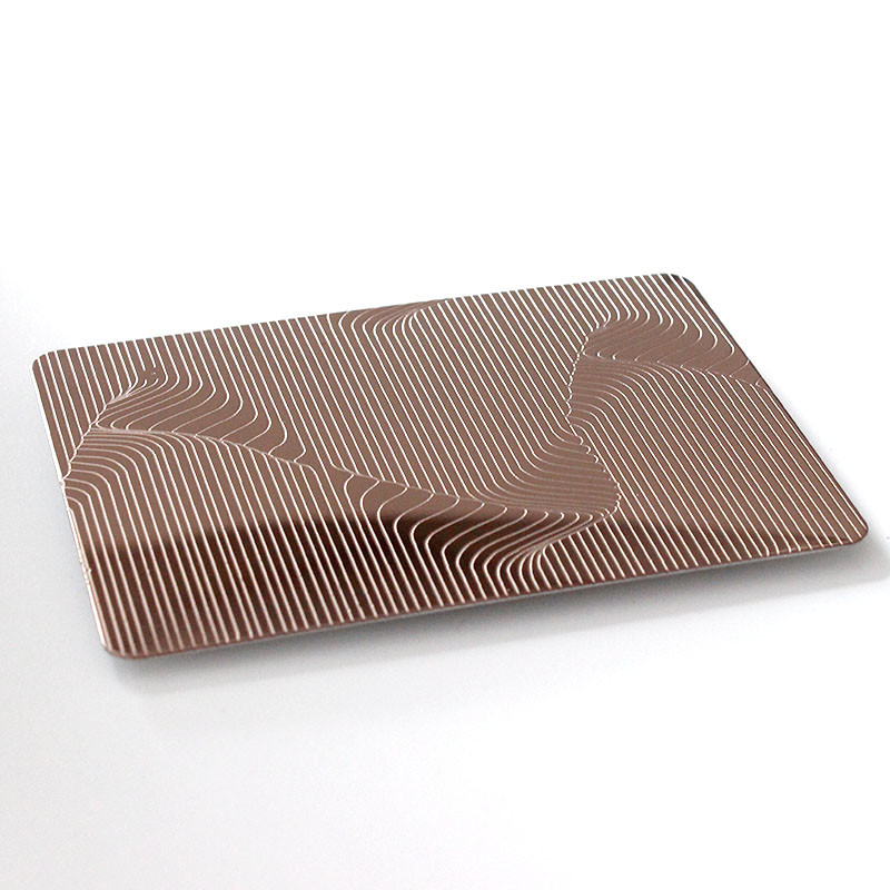 3mm Etched Stainless Steel Sheet Champagne Gold Rose Pattern Finish