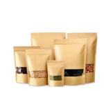 Kraft Paper Bag with Window Standing up kraft Packaging Bags Zipper kraft paper