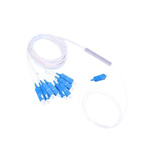 Wholesale 1m 1310nm Fiber Optic PLC Splitter 1x8 SC UPC 0.9 mm White Cable Single Mode PVC from china suppliers