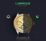 Chronograph Luxury Mechanical Watches Gold Dial 30M Daily Waterproof