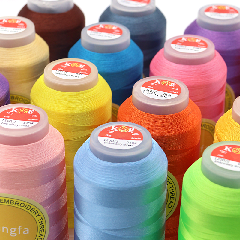 4000 Yard Kangfa 120d/2 Polyester 100% Industrial Embroidery Thread for Embroidery Machine
