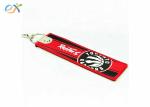 Blue Personalized Embroidery Motorcycle Keychain Short Lanyards With Merrow