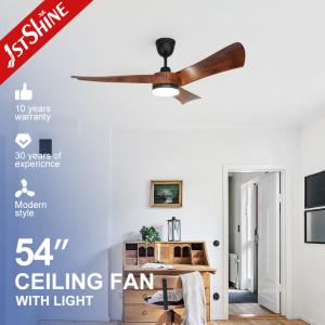 Wholesale Wooden Color 54 Inch Led Ceiling Fan 3 Plastic Blades With Remote Control from china suppliers
