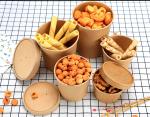 Takeaway Kraft Paper Soup Containers For Snack Bar Environmental Friendly