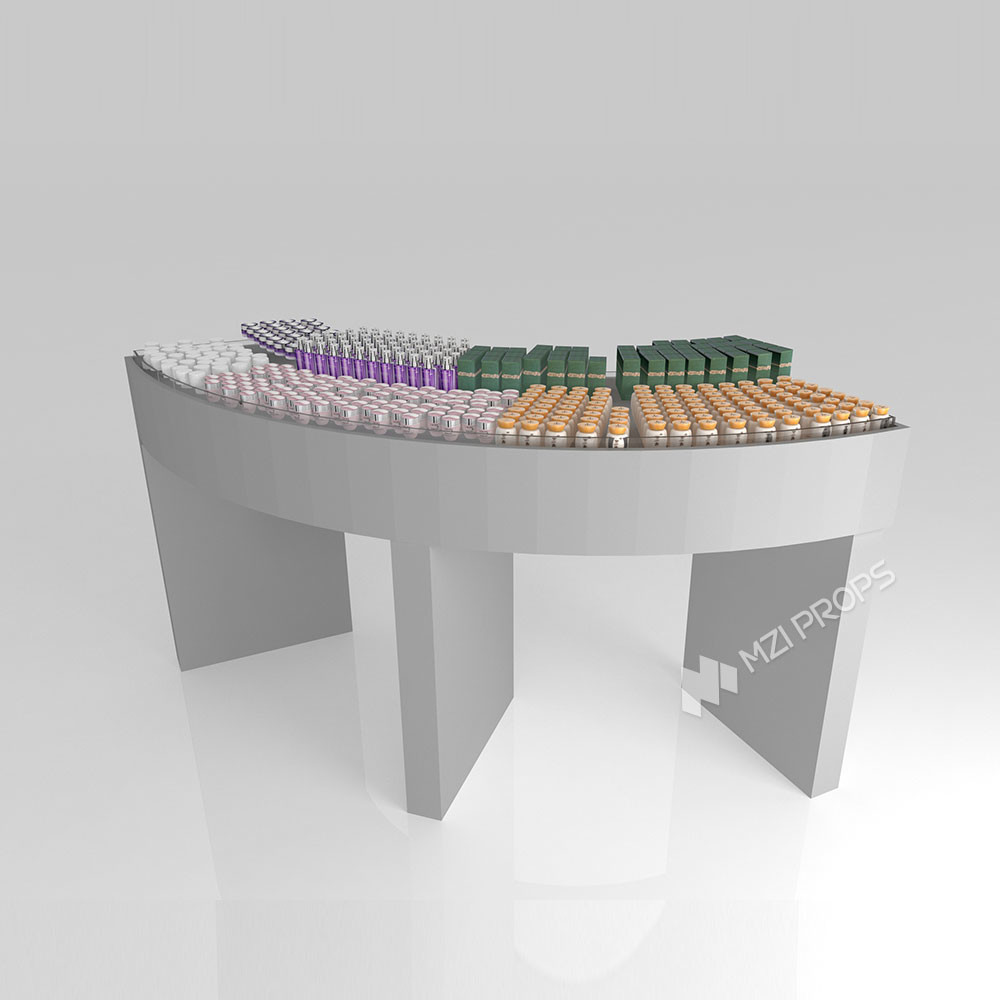 GDR07-XY02 Cosmetic Display Table with 3mm Transparent Acrylic Joint Box and Display Flexibility for Shopping Mall