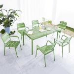 Patio Dining Chairs And Table Set Modern Aluminum Metal Garden Outdoor