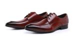 Embossing Design Patent Leather Black Dress Shoes , Lace Up Dress Shoes