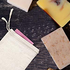 Canvas Cotton  Muslin Drawstring  Bags for Soap Packaging