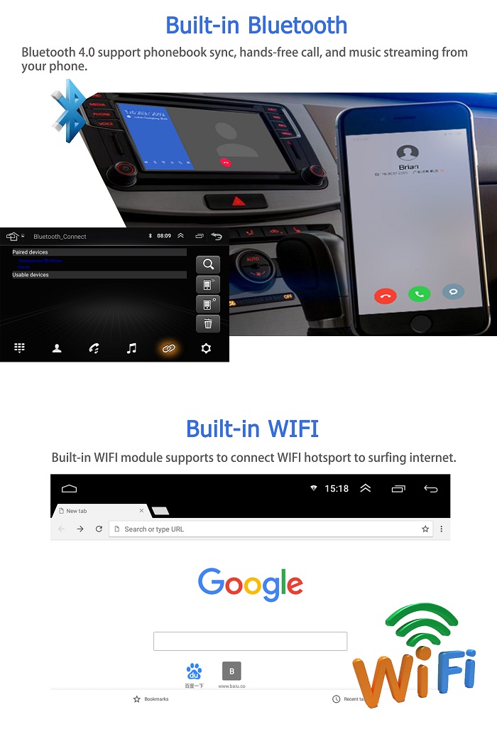 9 Inch 1 Kia Car Stereo Android 9.1 Single Din Car Stereo BT WIFI GPS Navigation