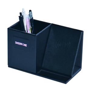 Wholesale Luxury Creative Pu Leather Multifunctional Wireless Charging Pen Holder For Desk from china suppliers
