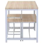 Metal Frame Wooden 4 Piece Dining Room Table And Chair Set 27.5''W Table