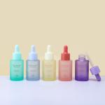 Frosted Colorful Glass Serum Bottle Cosmetic Packaging Glass Essential Oil