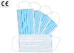 Soft Face Cover Blue Non Woven Disposable Face Masks 50pcs 3 Ply With Elastic