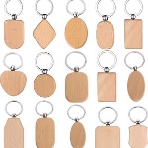 Wholesale Ecofriendly Custom Shape Engraving Logo Wooden Keyring Blank Wood Keychain from china suppliers