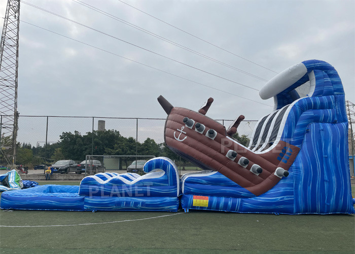 Water Park Inflatable Water Slide With Double Lane Pool