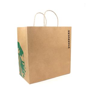 Wholesale 100gsm - 150gsm Paper T Shirt Bags Brown CMYK/Pantone Color Customized from china suppliers