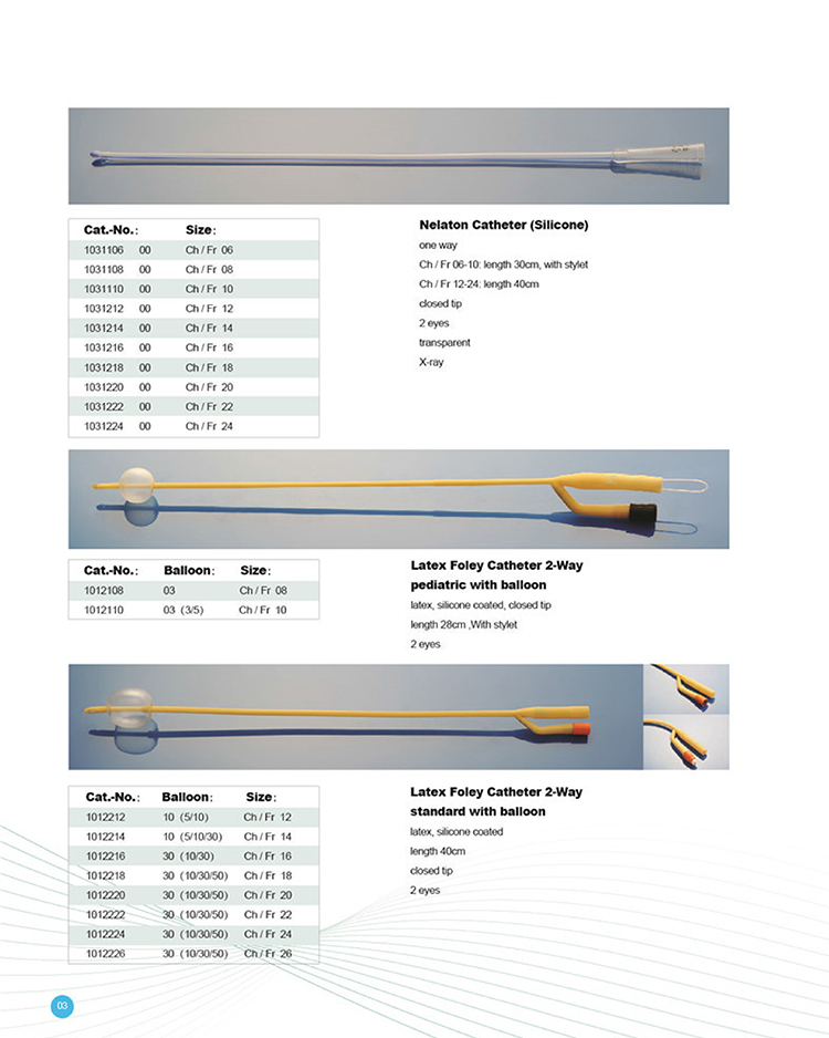 High Quality Various Size Disposable Medical Felame Three Way Latex Foley Catheter