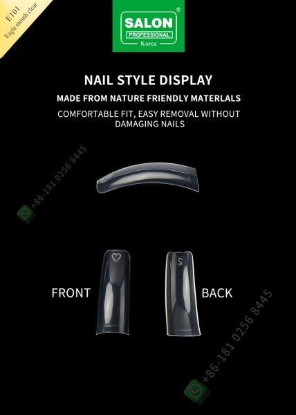 Salon beauty false eagle month square nail tips French manufacture acrylic extra