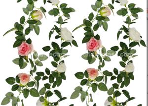 Wholesale 17FT Artificial Rose Vine Fake Hanging Flower Vines OEM ODM from china suppliers