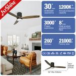 Lower Noise 1stshine Natural Wood DC Ceiling Fan with 3 Blades and 15W LED Light