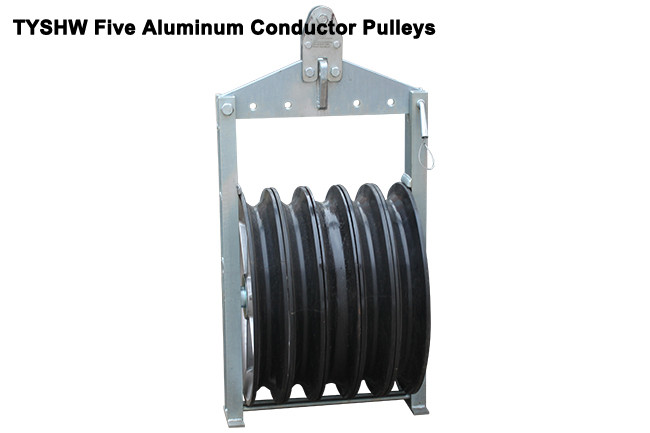 Five Wheel Bundled Conductor Pulley 120kN Aluminum 68mm