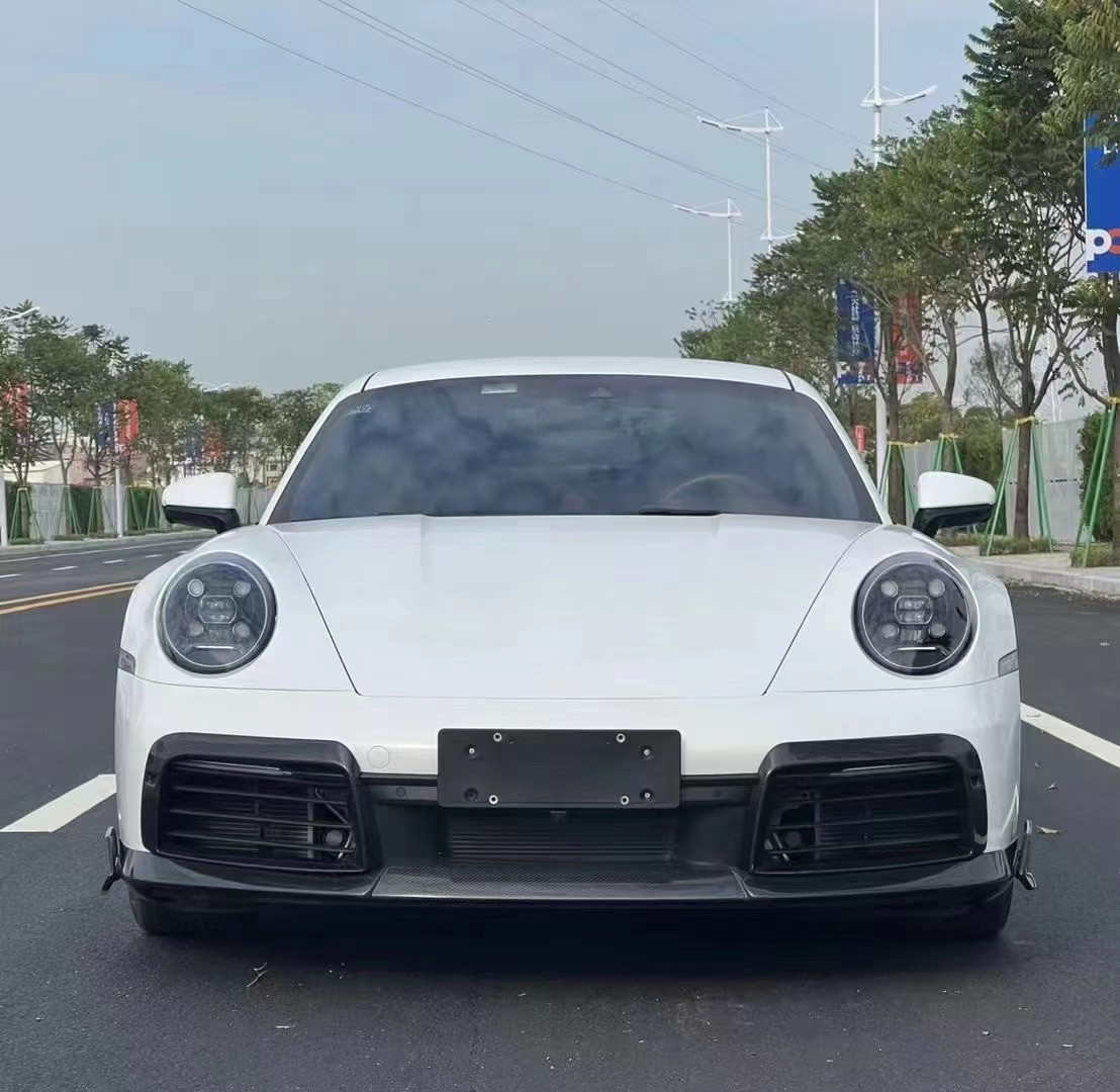 Auto Parts for Porsche 911 992 Carbon Fiber Body Kit 911 992 Upgraded Bras-style Front Shovel Diffuser Spoiler Body Kit