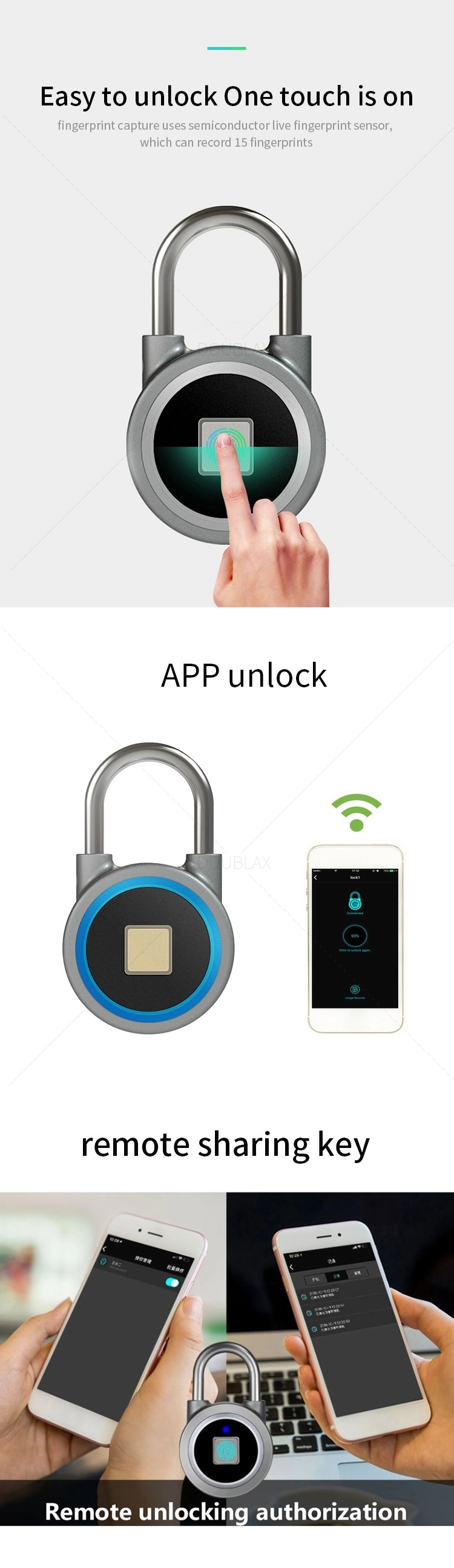 Luggage Bluetooth Spot Travel Smart Fingerprint Padlock
