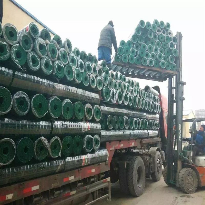 2"×1" Vinyl Coated Welded Wire Mesh Green Impregnated Road Protection Net