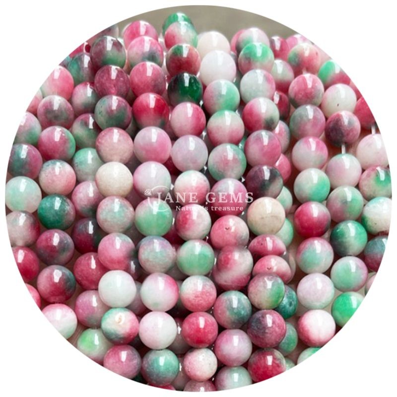 Wholesale Natural Crystal Gemstone Round Chalcedony Beads Jade Round Loose Bead Accessories for DIY Bracelet Necklace