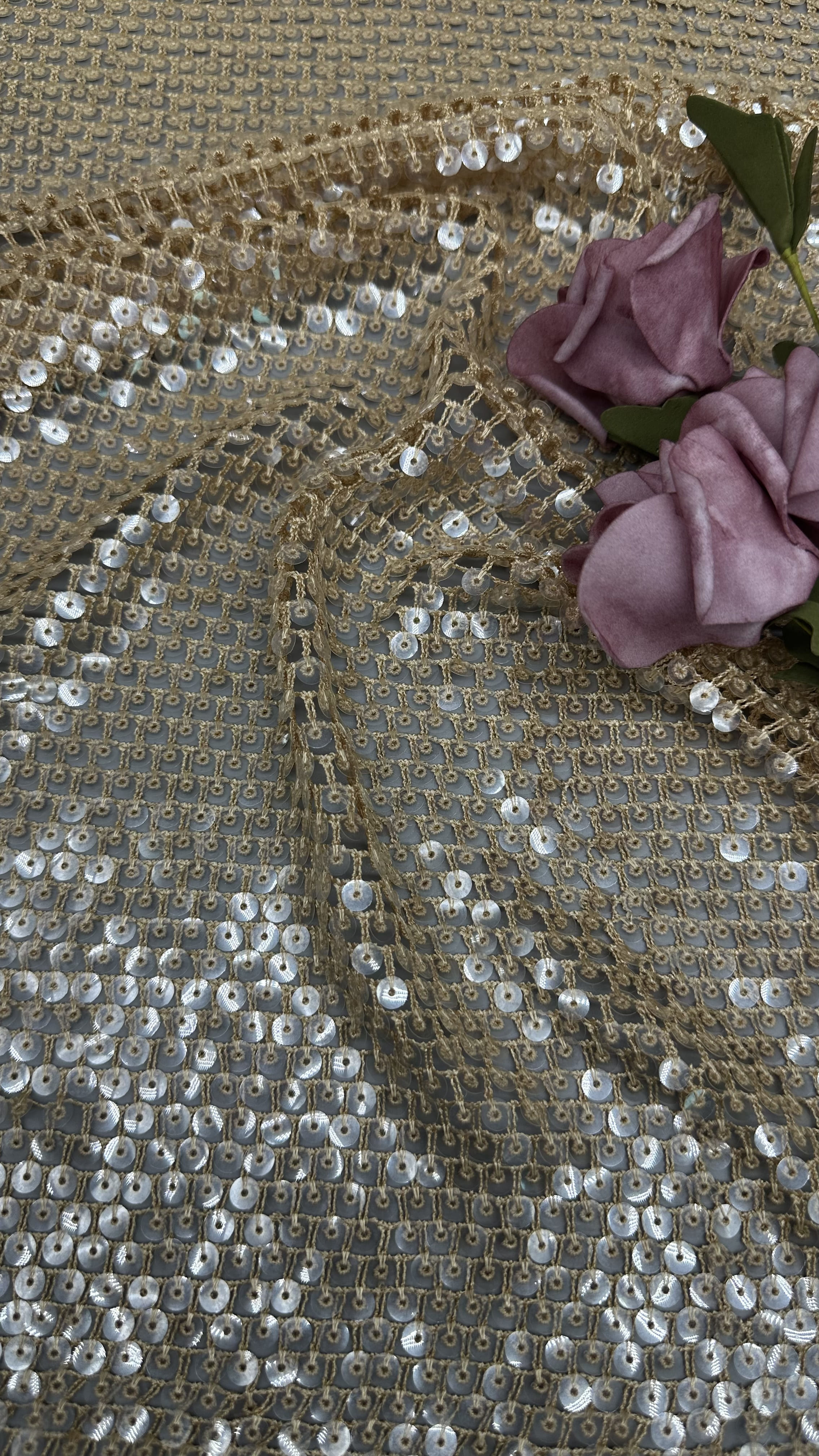 Great Shining Sequin Fabric Embrroidered Fabric Plaid For New Collection For Gowns