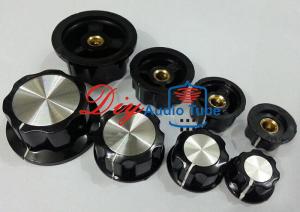 Wholesale Plastic Guitar AMP Volume Knob 6.0mm Black Phenolic Fluted Knob With Aluminum Cap from china suppliers