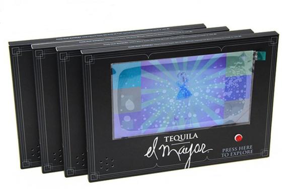 High Resolution LCD post card Paper A-frame video stand screen Video Brochure