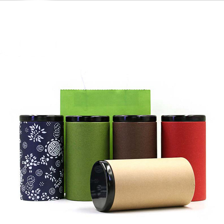 Tin Cover Paper Tube Packaging For Tea Gift With Bags