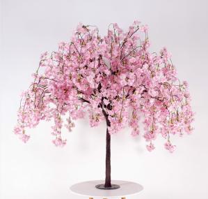 China OEM Pink 130cm Height Faux Cherry Blossom Tree Fiberglass Plastic on sale