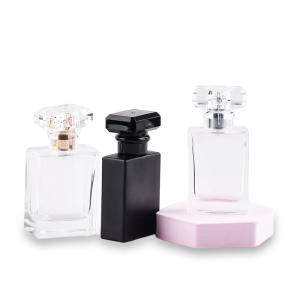 Wholesale Spray Atomizer Black Clear Square Glass Perfume Spray Bottle 30ml 50ml 100ml from china suppliers