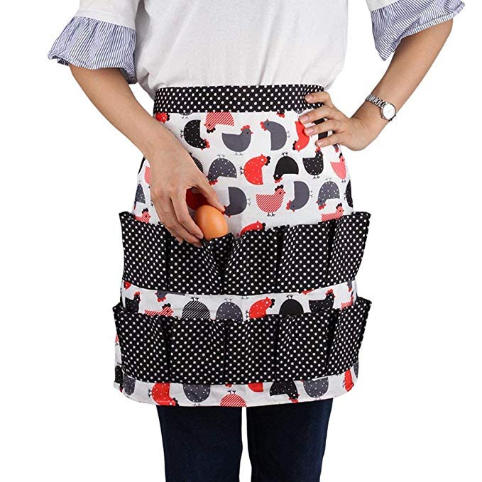 PET Egg Gathering Apron With Pockets , Polyester Apron Housewife Farmhouse