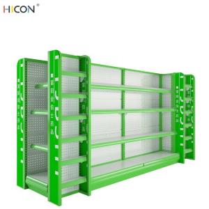 Wholesale Modern Floor Green Pegboard Pharmacy Shelving Rack Gondola from china suppliers
