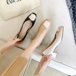 HZM024 High-Heeled Shoes Women'S Autumn 2021 New Korean Version Of Grandma Shoes