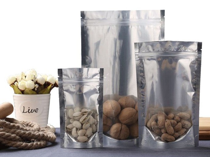 food grade best design top zipper aluminum foil packaging bag for food packing