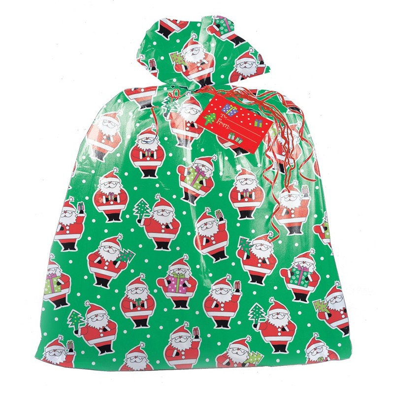 Odorless Colorful Plastic Gift Wrap Bags , Jumbo Plastic Christmas Bags