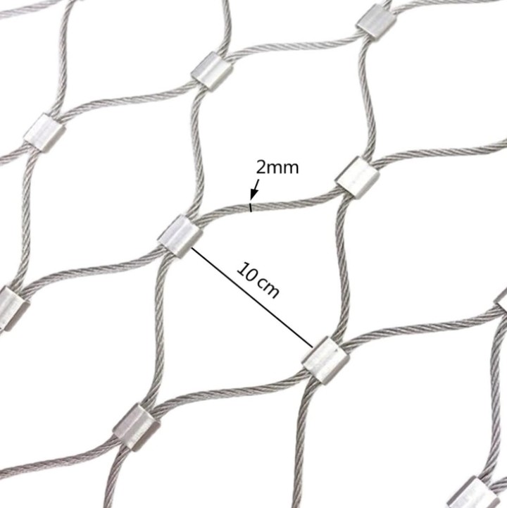 Modern Wire Stair Balustrade in 25*25mm-300*300mm Hole Size and 1m*10m Panel Size