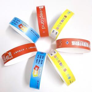 Wholesale PP Synthetic Paper Custom Event Wristband Party Park Logo Printed Waterproof Sweat Resistant Entry Admission Wrist Bands from china suppliers