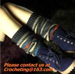 socks,leg warmers loose socks wool blend button down pierced decoration boot